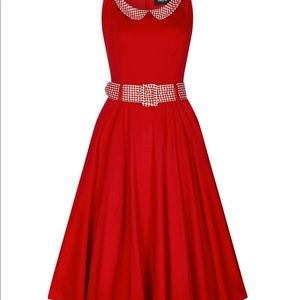 Collectif Kitty Gingham Trim Swing XXL